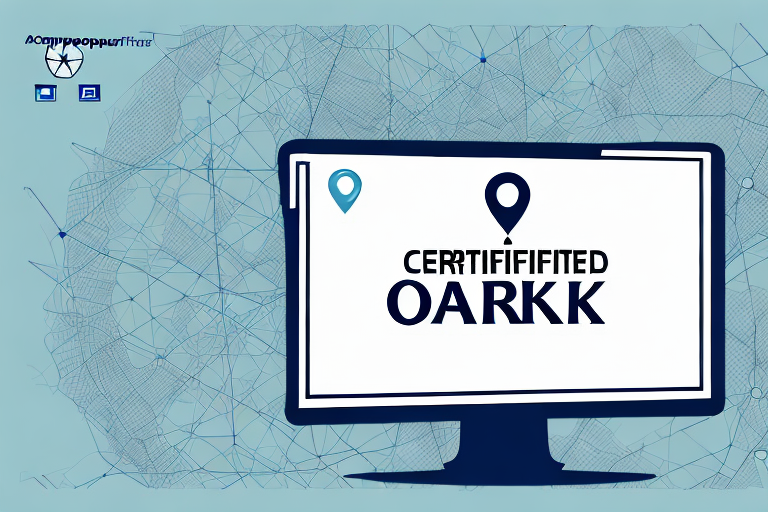 A computer screen with a certification logo and a map of fair oaks